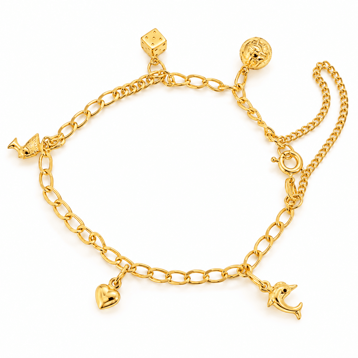 Vintage 9KY Charm Bracelet 4.55g
