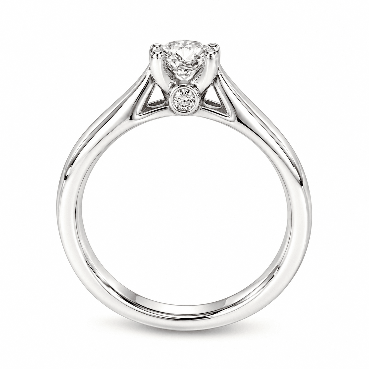 0.34ctw Round Brilliant G VS2 Natural Diamond Solitaire Engagement Ring in 14K White Gold