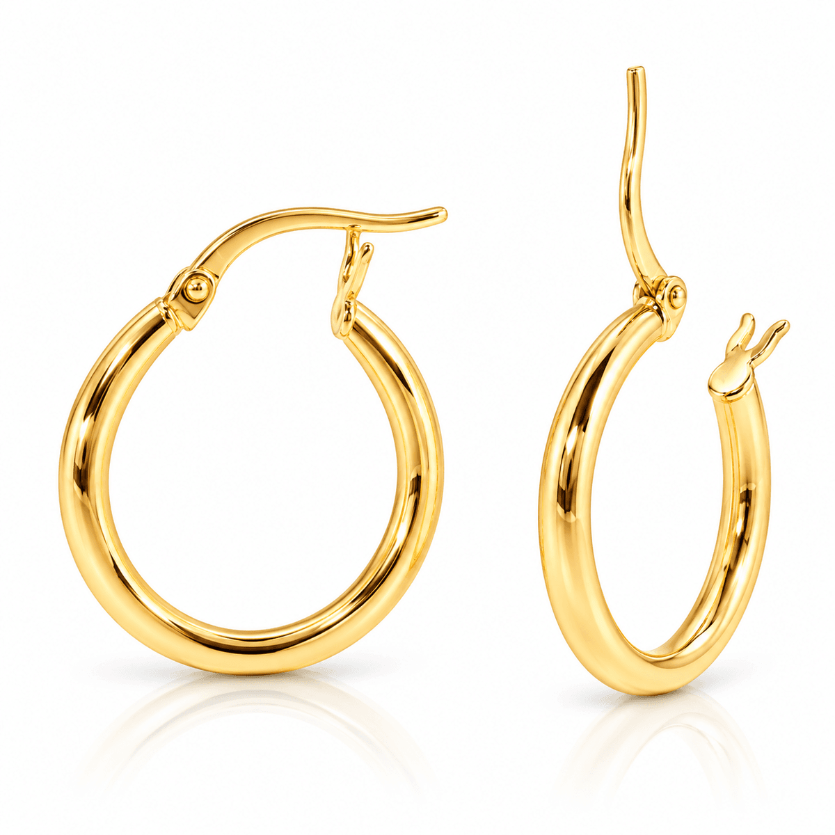 Estate 14KY Oval Hoops 15.85x18mm with a 2mm width Earrings 1.70g