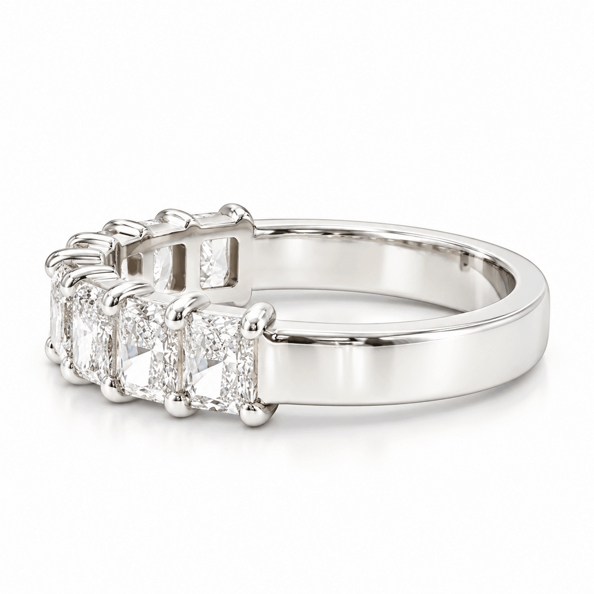 1.97ctw Lab-Grown Radiant Cut Diamond Half Eternity Band in 14K White Gold