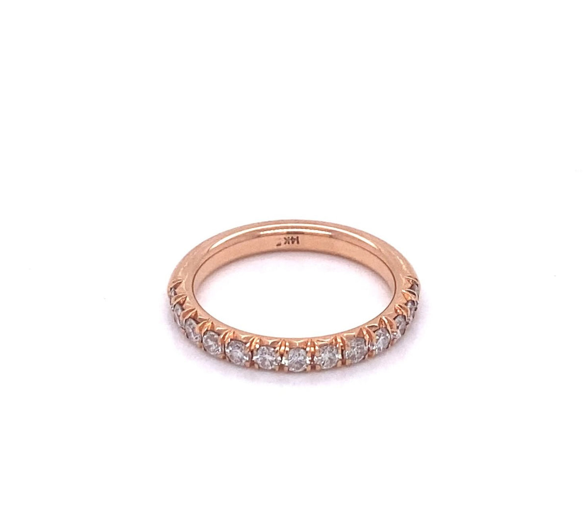 Diamond wedding band in 14kt rose gold