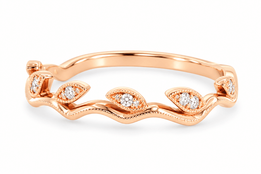 Venetti Natural .07ctw Diamond Vine & Leaf Band in 14K Rose Gold