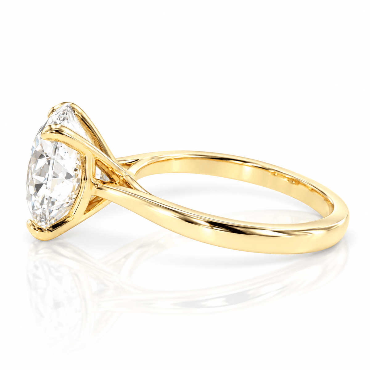 6.97ct G VS2 Lab-Grown Round Brilliant Diamond Kimberly Solitaire Ring in 18K Yellow Gold