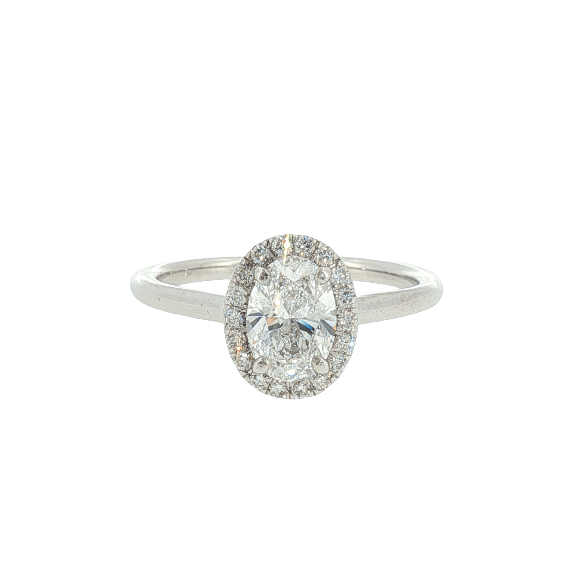 Estate 18KW Natural Oval 0.61ct D VVS1 GIA 18x.016ctw GIA#6211888173