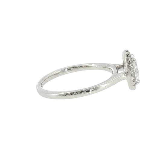 Estate 18KW Natural Oval 0.61ct D VVS1 GIA 18x.016ctw GIA#6211888173
