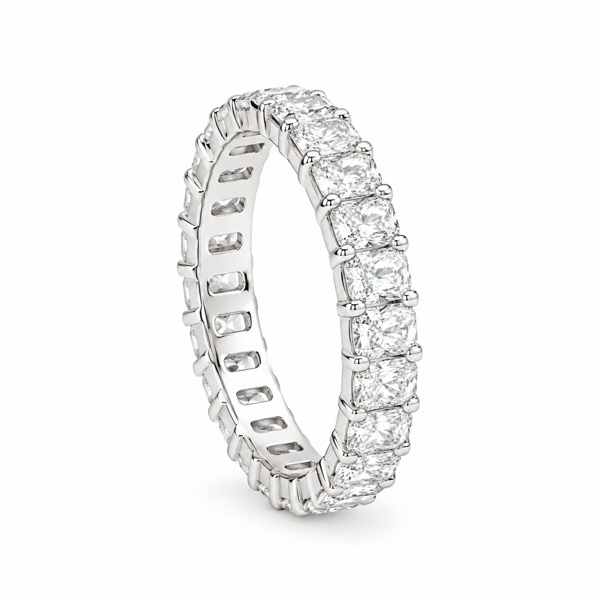 2.18ctw Lab-Grown Radiant Cut Diamond Eternity Band in 14K White Gold