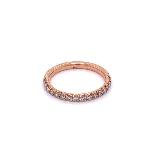 French-set diamond wedding band in 14kt rose gold