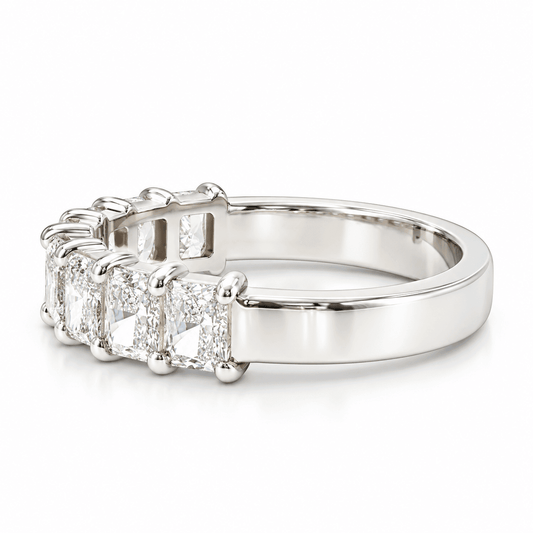 1.97ctw Lab-Grown Radiant Cut Diamond Half Eternity Band in 14K White Gold