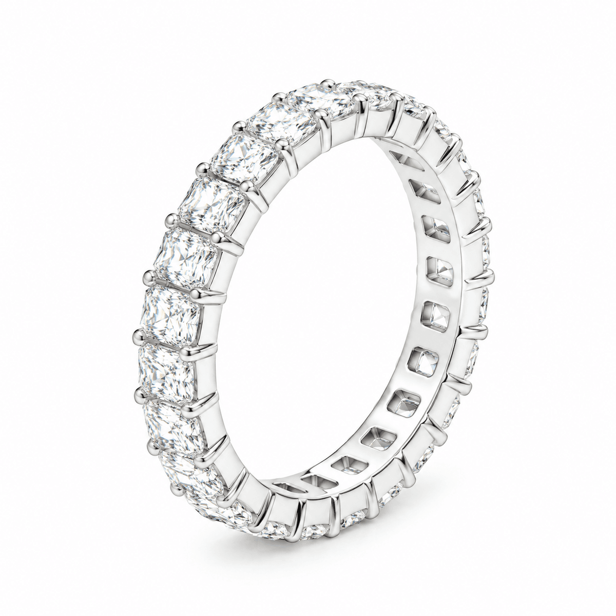 2.18ctw Lab-Grown Radiant Cut Diamond Eternity Band in 14K White Gold