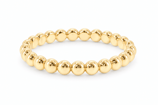 14K Yellow Gold Beaded Stackable Ring size 7
