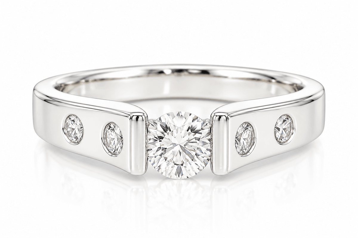 0.40ctw Natural Diamond Tension-Style Ring in 14K White Gold