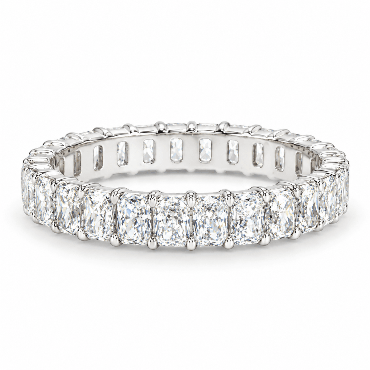 2.18ctw Lab-Grown Radiant Cut Diamond Eternity Band in 14K White Gold