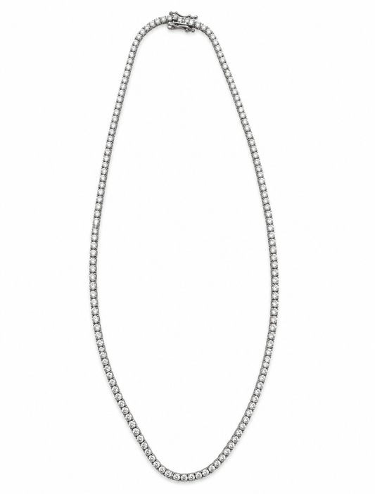 6.90ctw Lab-Grown Diamond 18" inch Tennis Necklace in 14K White Gold