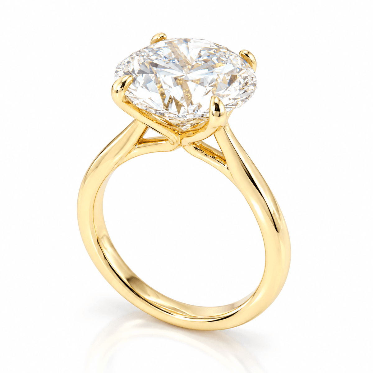 6.97ct G VS2 Lab-Grown Round Brilliant Diamond Kimberly Solitaire Ring in 18K Yellow Gold