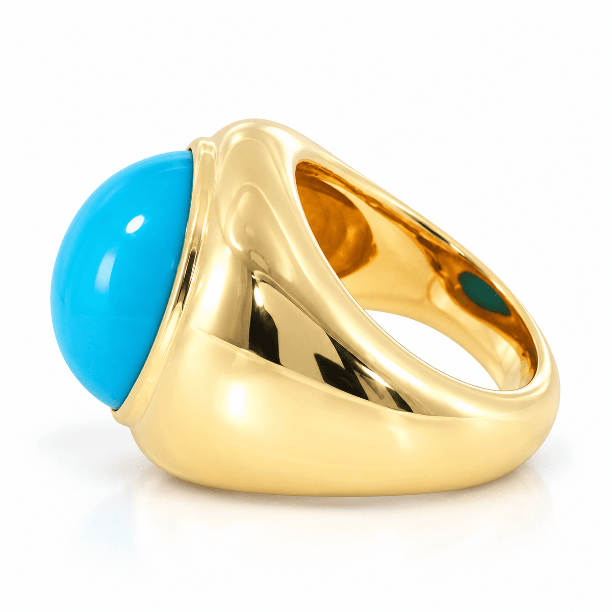ESTATE 18KY Sleeping Beauty Turquoise Ring 19.62g Sz 4.75