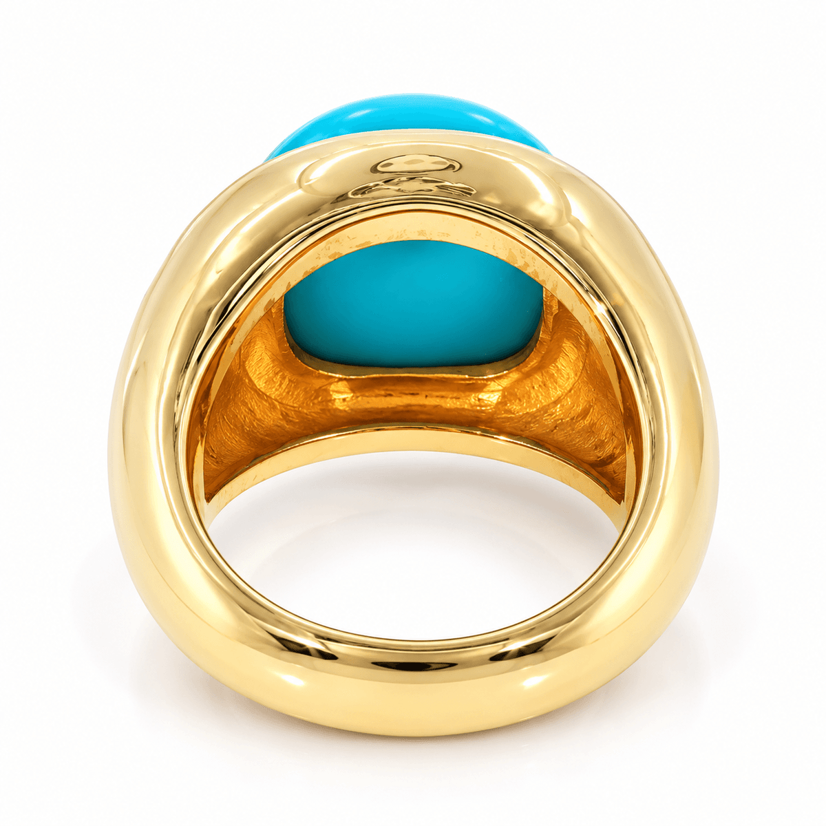 ESTATE 18KY Sleeping Beauty Turquoise Ring 19.62g Sz 4.75