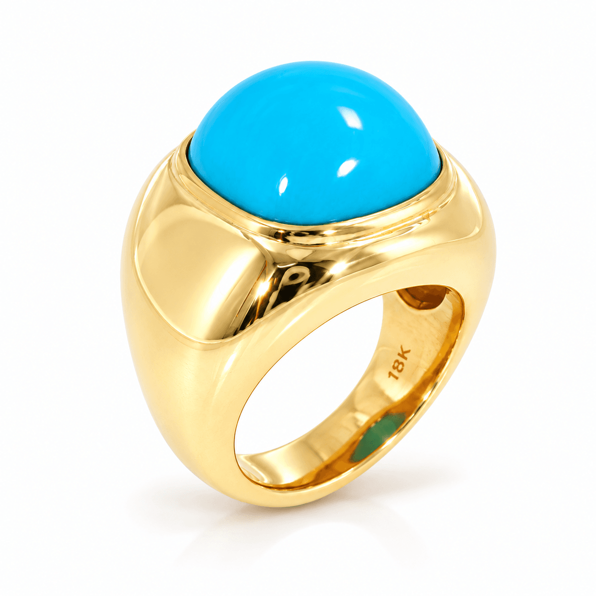 ESTATE 18KY Sleeping Beauty Turquoise Ring 19.62g Sz 4.75