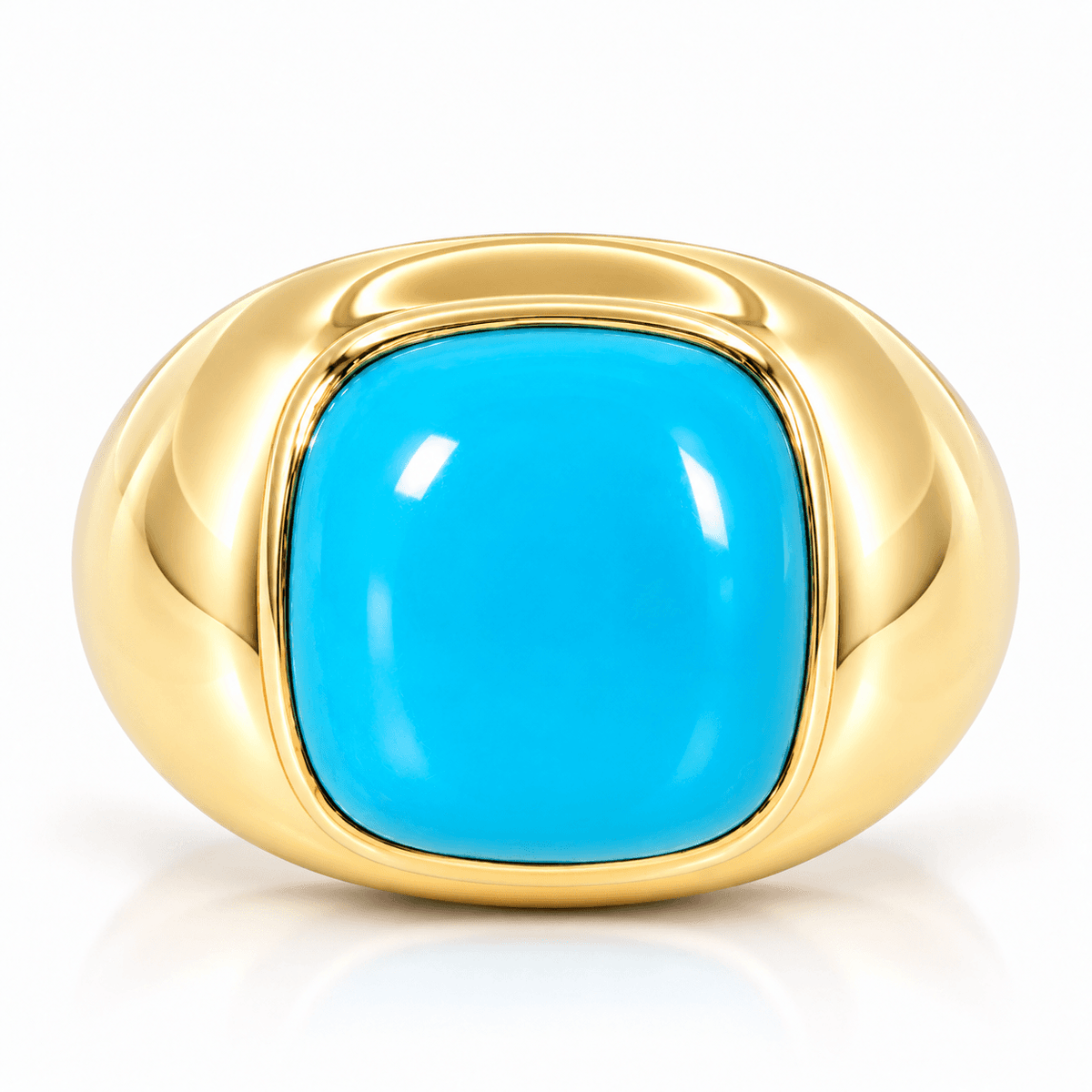 ESTATE 18KY Sleeping Beauty Turquoise Ring 19.62g Sz 4.75