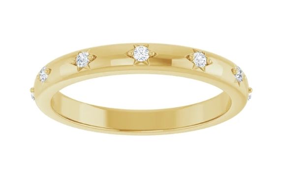 14K Yellow Gold STAR .07 CTW Lab-Grown Diamond Eternity Band Size 7