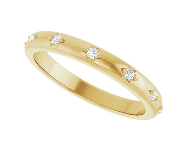 14K Yellow Gold STAR .07 CTW Lab-Grown Diamond Eternity Band Size 7