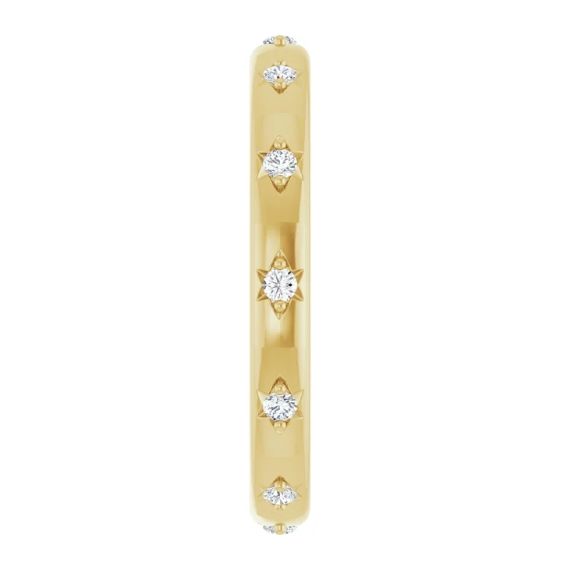 14K Yellow Gold STAR .07 CTW Lab-Grown Diamond Eternity Band Size 7