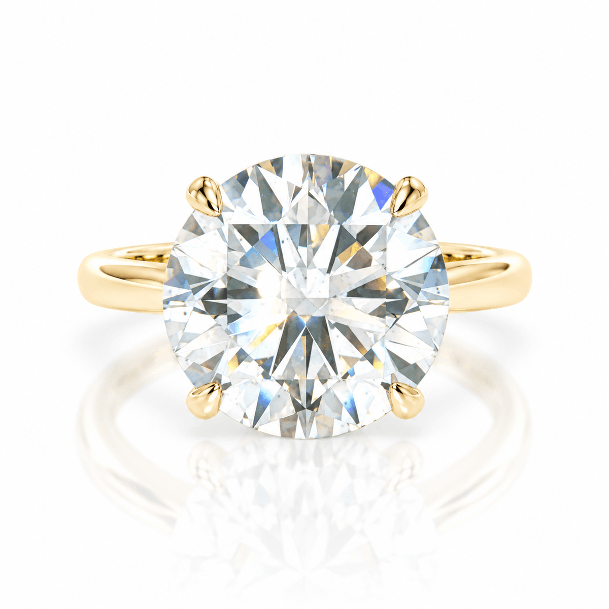 6.97ct G VS2 Lab-Grown Round Brilliant Diamond Kimberly Solitaire Ring in 18K Yellow Gold