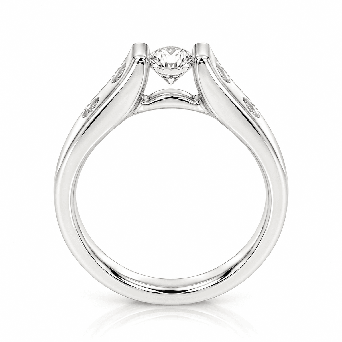 0.40ctw Natural Diamond Tension-Style Ring in 14K White Gold