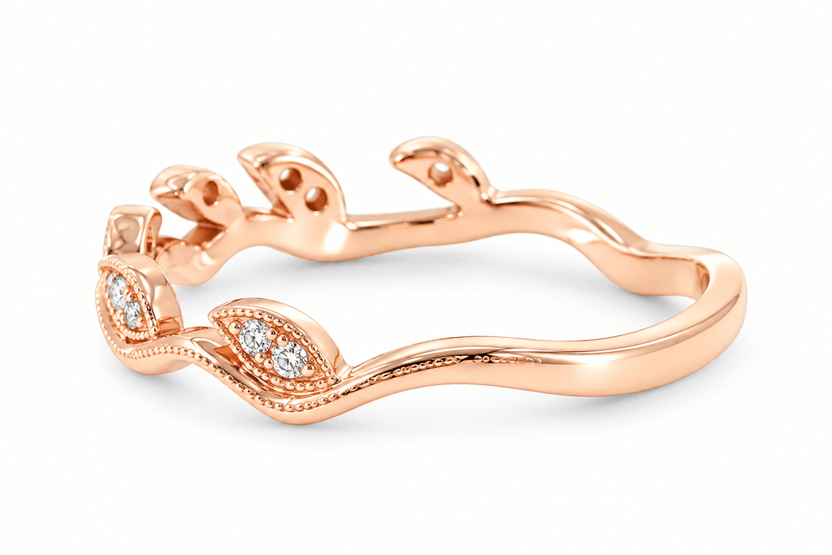 Venetti Natural .07ctw Diamond Vine & Leaf Band in 14K Rose Gold