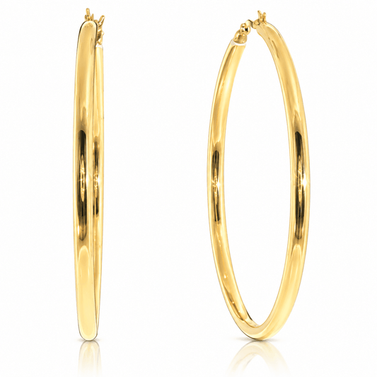 14K Yellow Gold 46mm Classic Hoop Earrings 2.3g