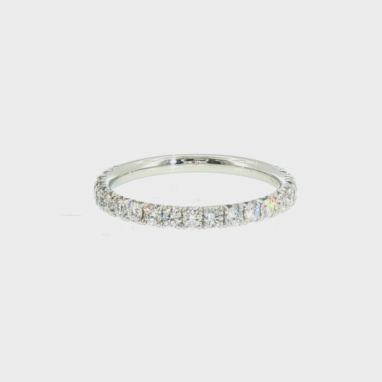 0.53ctw Natural Diamond French-Set 3/4 Eternity Band in Platinum