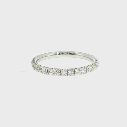 0.53ctw Natural Diamond French-Set 3/4 Eternity Band in Platinum