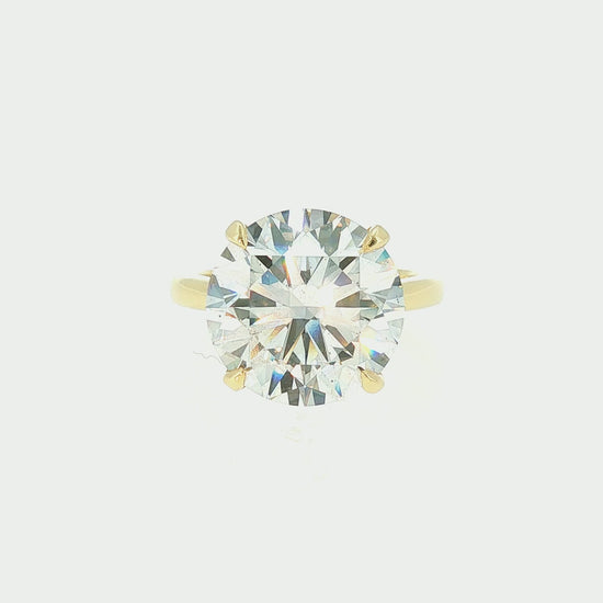 6.97ct G VS2 Lab-Grown Round Brilliant Diamond Kimberly Solitaire Ring in 18K Yellow Gold