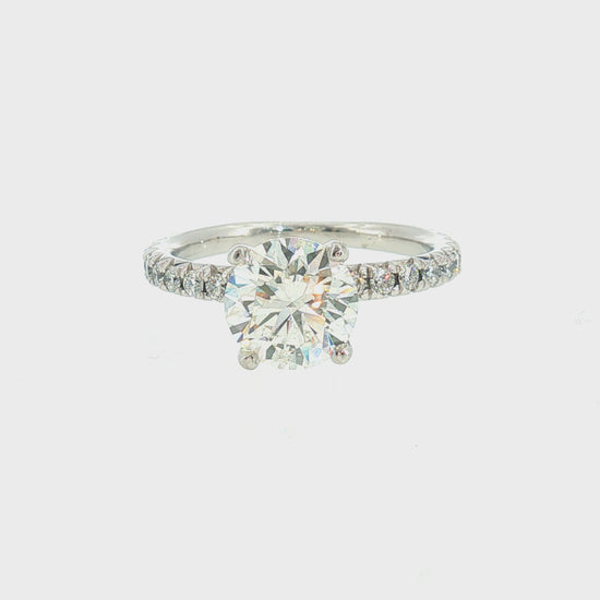 1.32ct I SI2 GIA Natural Round Brilliant Platinum "Unity" Style half-eternity French-set Engagement ring