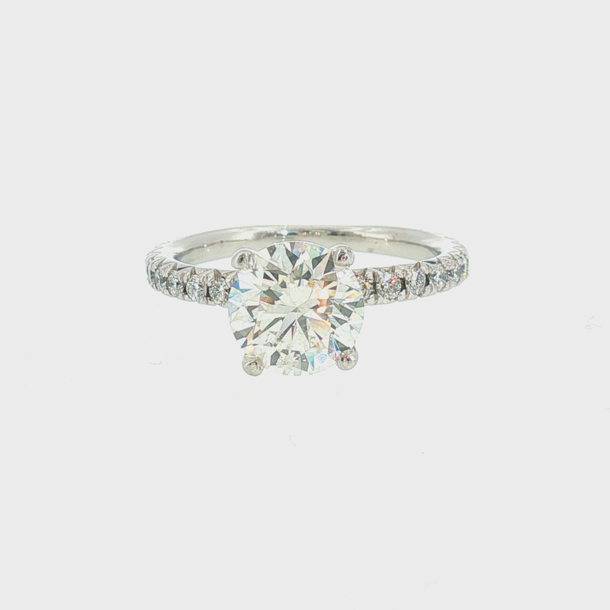 1.32ct I SI2 GIA Natural Round Brilliant Platinum "Unity" Style half-eternity French-set Engagement ring