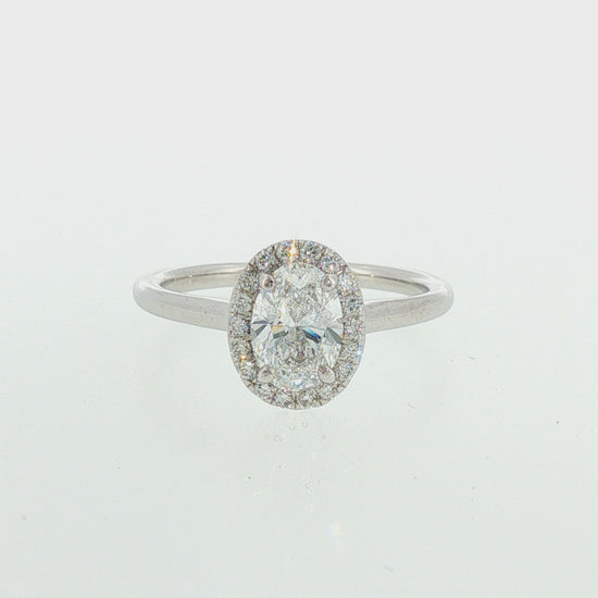 Estate 18KW Natural Oval 0.61ct D VVS1 GIA 18x.016ctw GIA#6211888173