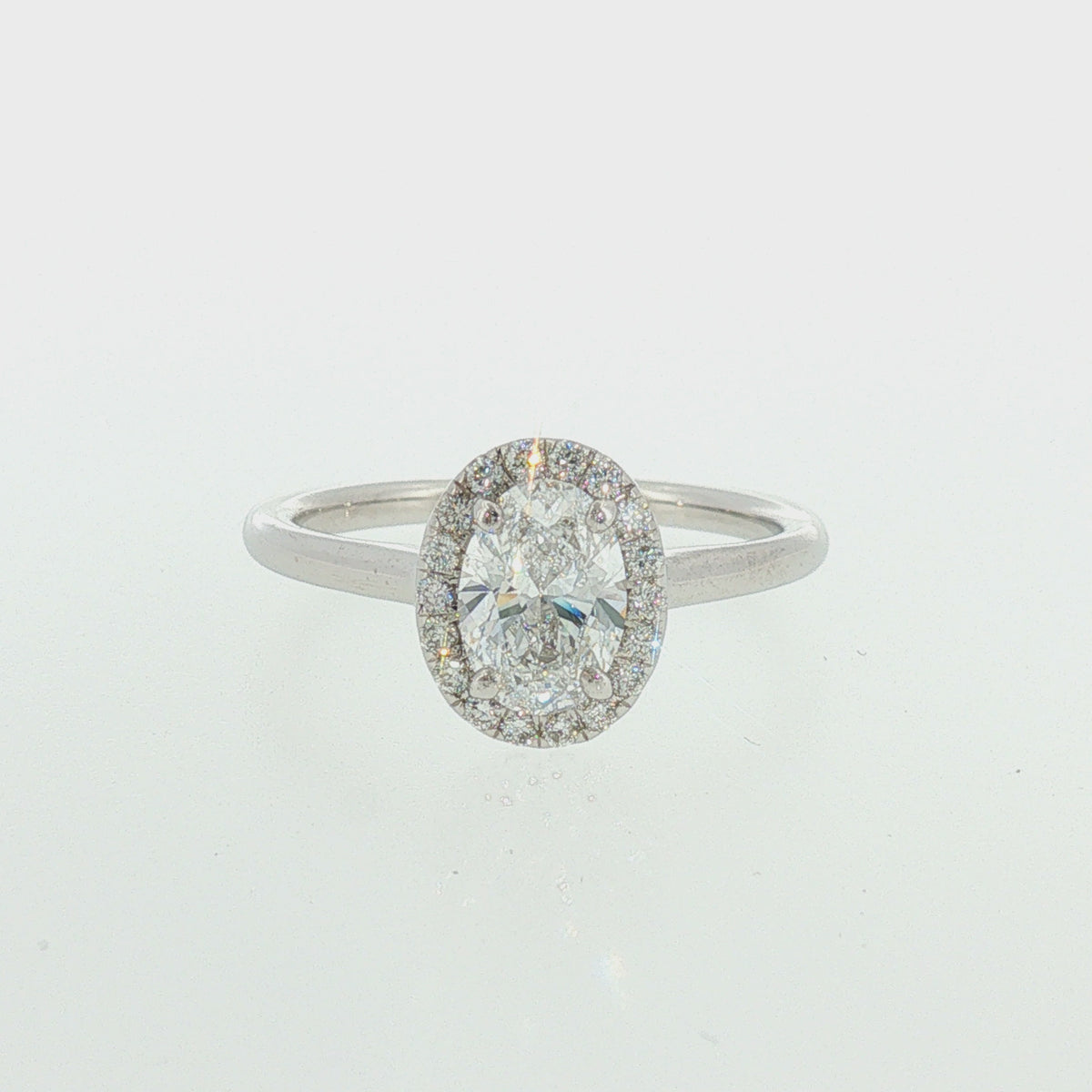 Estate 18KW Natural Oval 0.61ct D VVS1 GIA 18x.016ctw GIA#6211888173