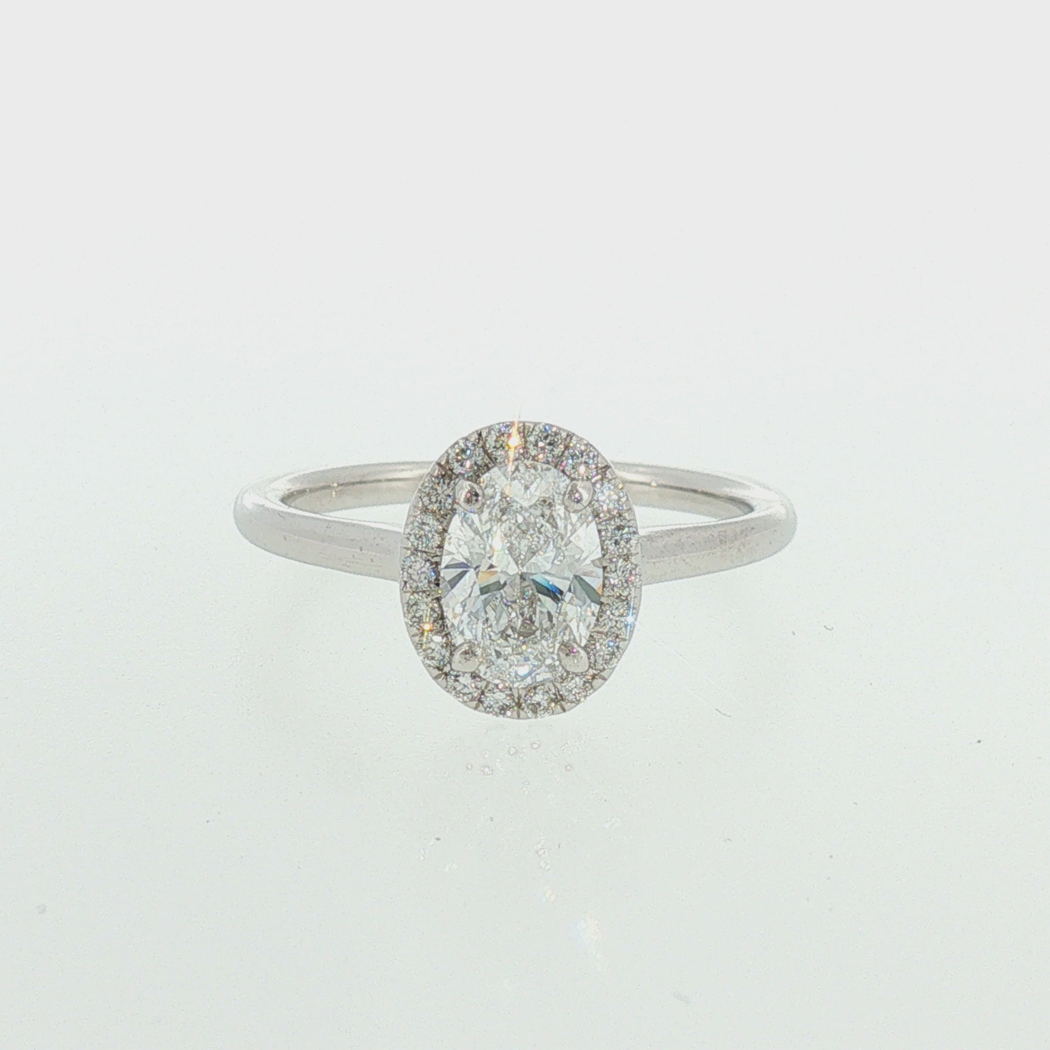 Estate 18KW Natural Oval 0.61ct D VVS1 GIA 18x.016ctw GIA#6211888173