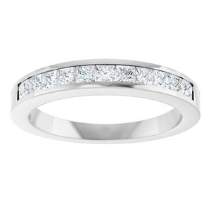 14K White Gold 1/2 CTW Natural Diamond Anniversary Band Size 7 .