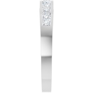 14K White Gold 1/2 CTW Natural Diamond Anniversary Band Size 7 .