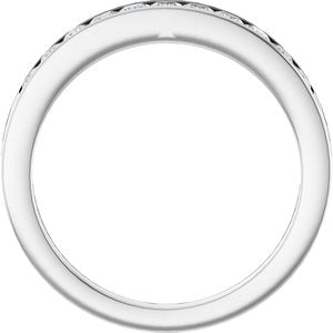14K White Gold 1/2 CTW Natural Diamond Anniversary Band Size 7 .