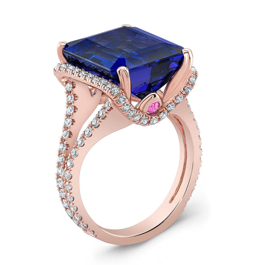 JCK Natural 10.51ct Tanzanite 1.40ct Diamonds G VS 2X Pink Sapphire 0.15ctw