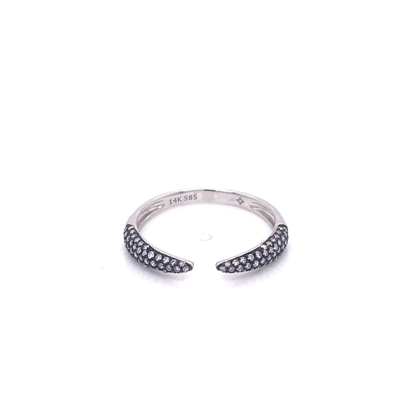 Black Rhodium and Diamond "Claw" Fashion Ring
