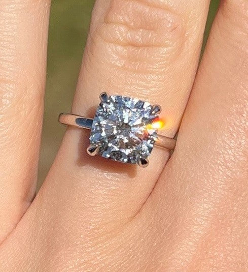 3.32ct Zahra Cushion Brilliant Engagement Ring