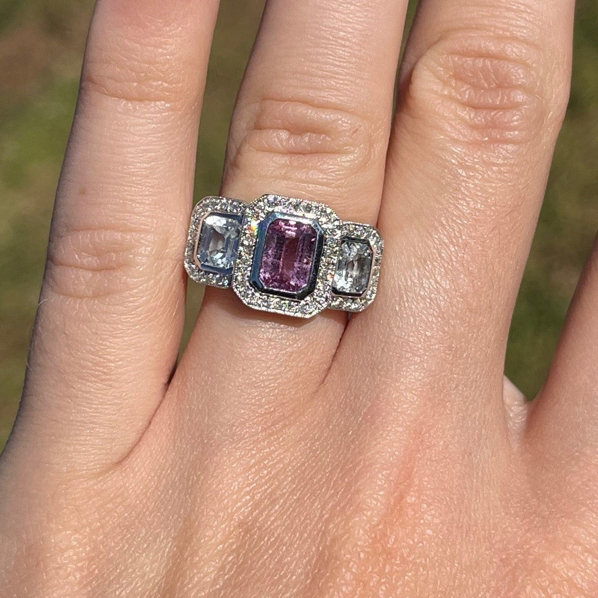 Pink Sapphire and Diamond Fashion Ring