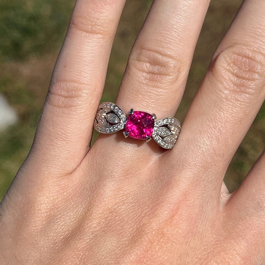 Pink Tourmaline and Diamond Fashion Ring