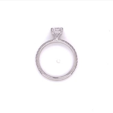 Platinum 3/4 French-Set Diamond Engagement Ring Setting