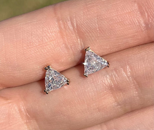 Natural Trillion Diamond Earrings